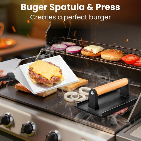 Yekale enlarged burger turner featuring wide surface for even patties