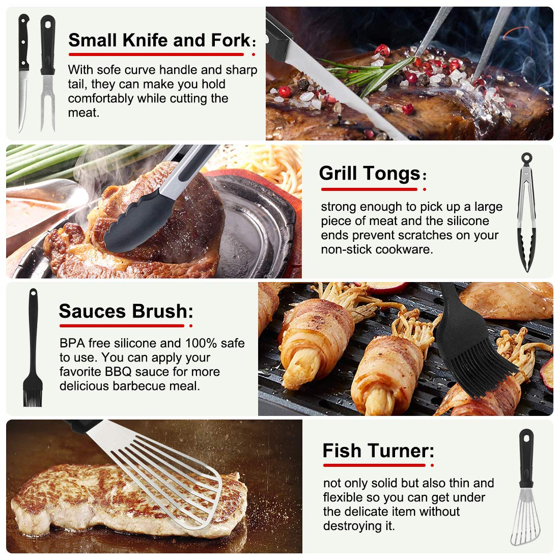 Yekale Griddle Accessories Kit meat thermometer ensuring accurate cooking