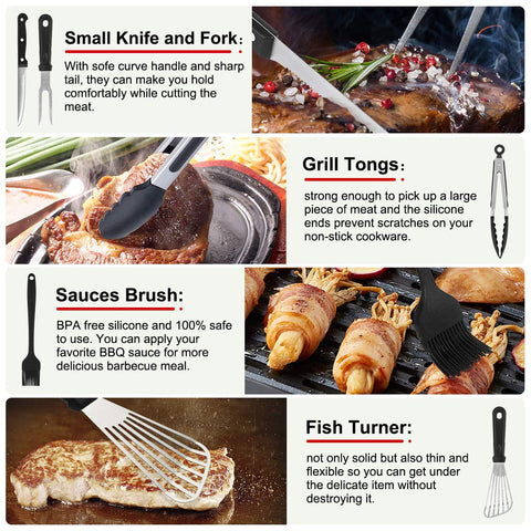 Yekale Griddle Accessories Kit meat thermometer ensuring accurate cooking