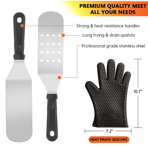 Yekale Griddle Accessories Kit tongs lifting hot vegetables safely