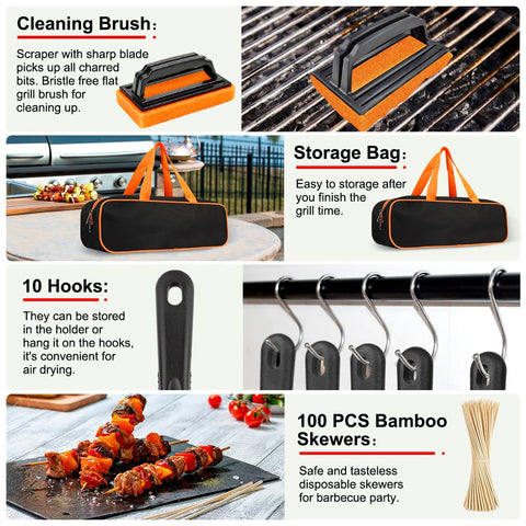 Yekale storage bag and built-in hooks keep tools organized after cooking