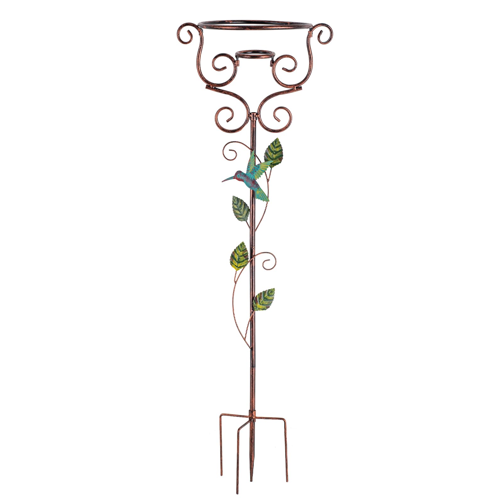 YELENEW gazing-ball-stand with four-prong base for secure lawn display.