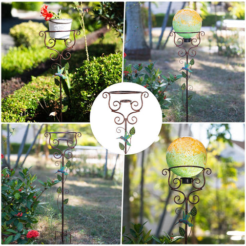 YELENEW wrought-iron stand delivers durable garden display.