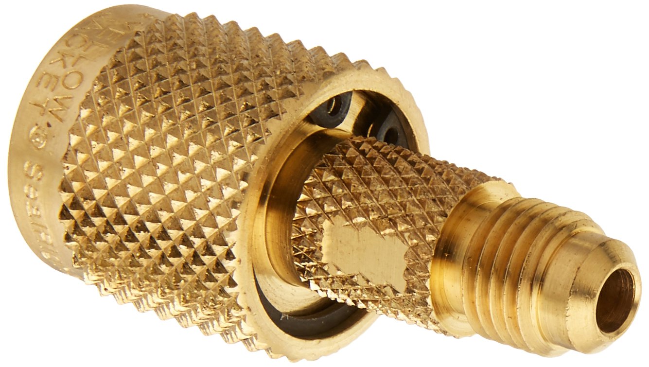 Yellow Jacket 19109 sealright coupler, gold finish for secure low-loss refrigeration hose links