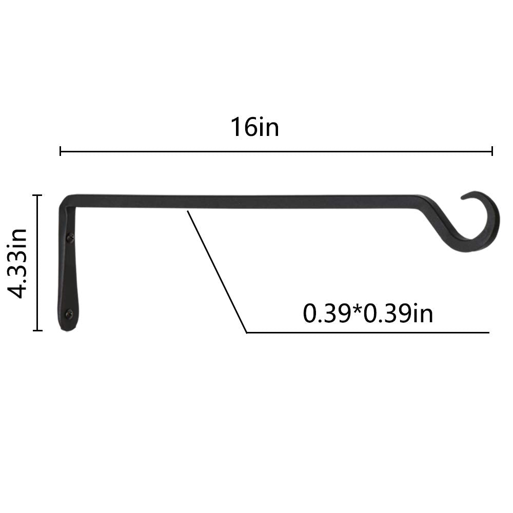 YELOKIE 16-inch plant hanger installed in garden demonstrates secure anchoring with screws.