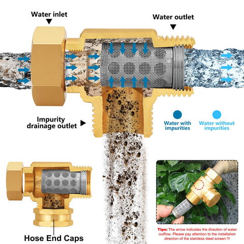 YELUN 40-mesh stainless screen provides finer filtration for hoses