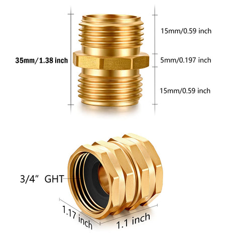 YELUN brass double-female hose connector for flexible setups