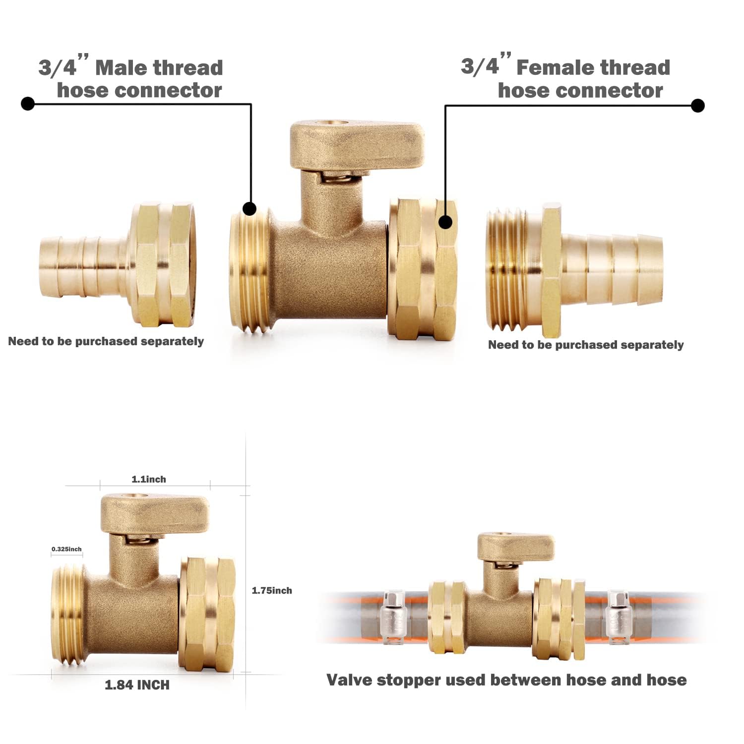 YELUN brass garden hose adapter for quick, secure setup
