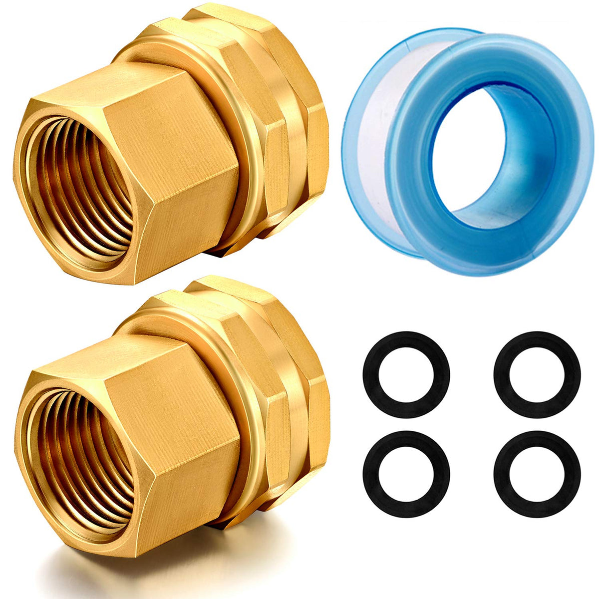 YELUN brass garden hose connector in a durable 2-pack for reliable outdoor fittings.