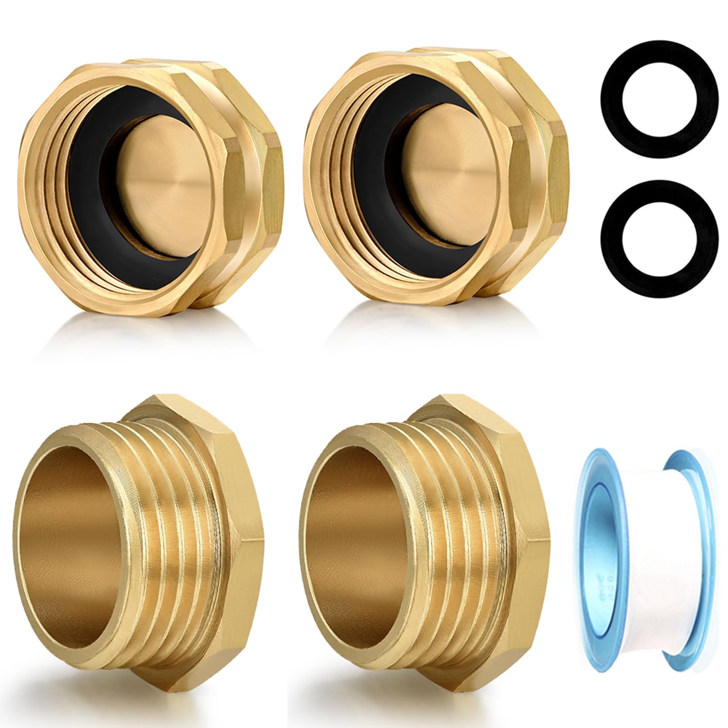 YELUN brass garden hose end cap 3-4 inch female close-up for secure sealing.