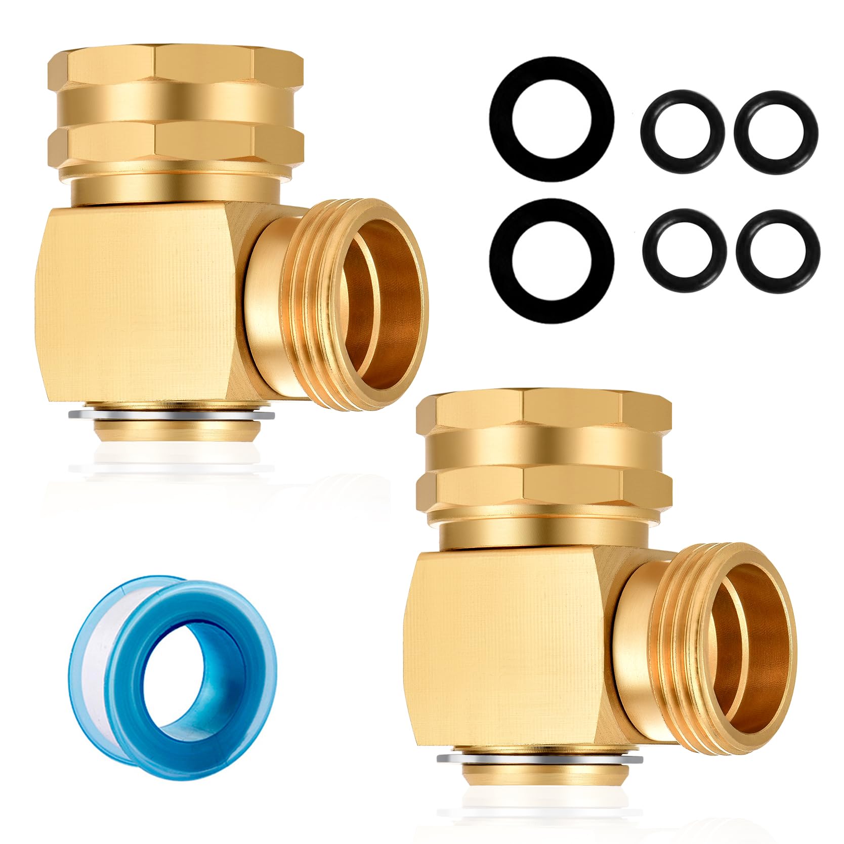 YELUN brass garden hose swivel elbow 90-degree connector easing directional changes