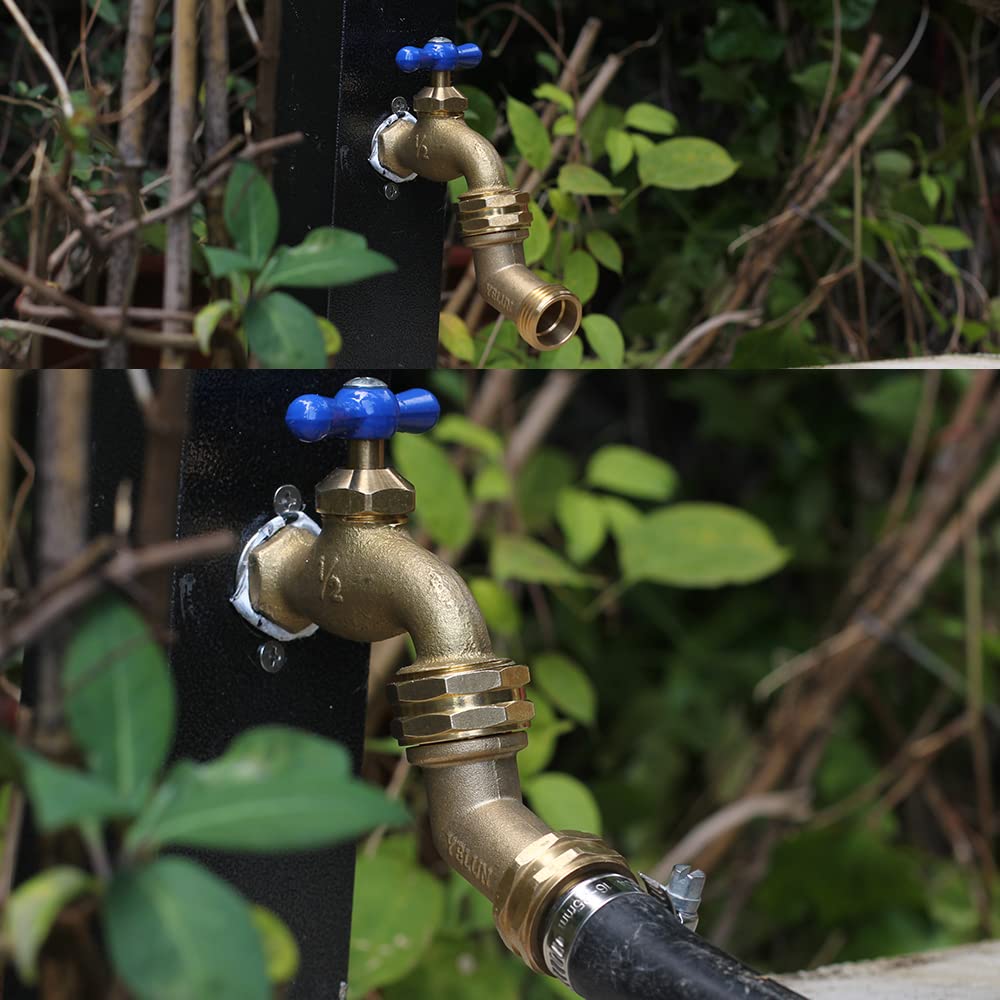 YELUN garden and RV hose elbow use demonstrates routing relief.