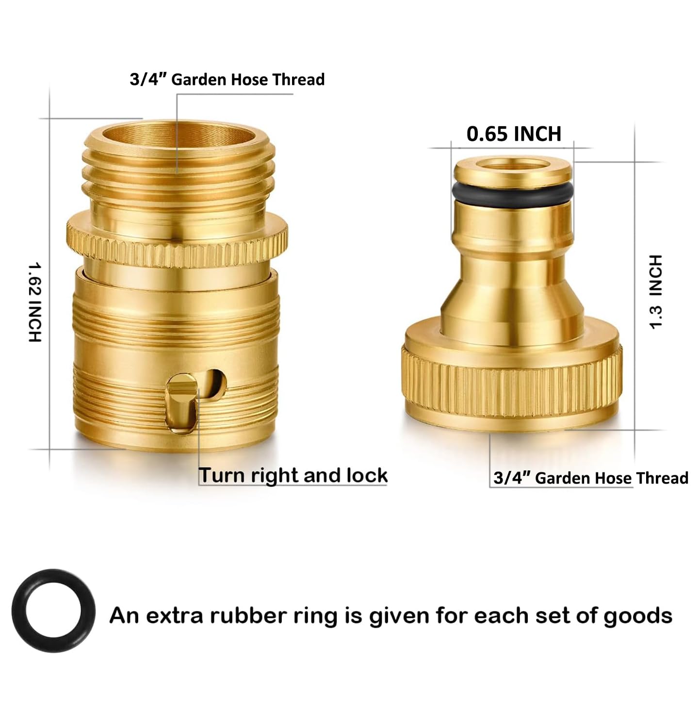 YELUN male and female quick connectors shown for easy hose setup.
