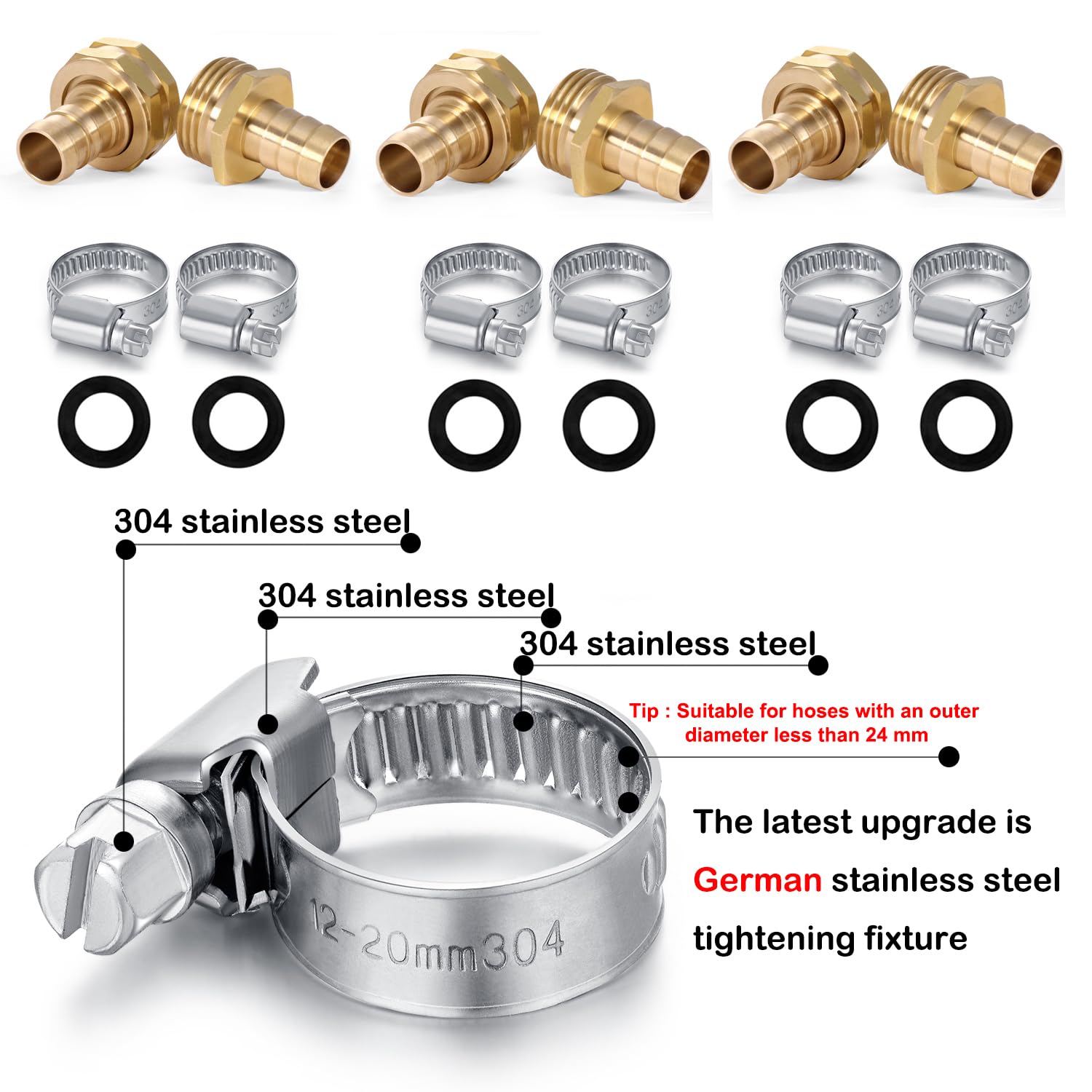 YELUN stainless steel clamps ensure tight, leak-free hose connections.