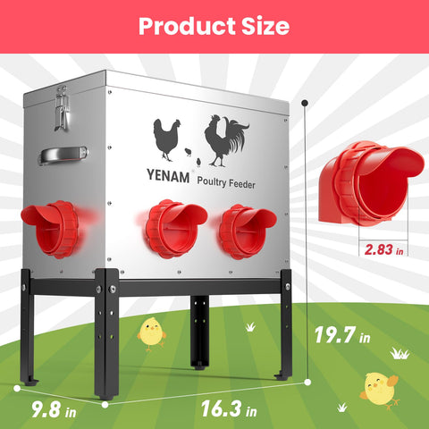 YENAM six-port design enables multiple birds to feed at once, reducing crowding.