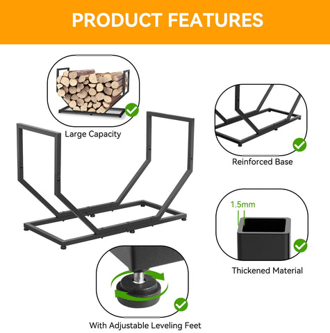 YENGOTH Firewood Rack ventilated drying design promotes airflow around logs