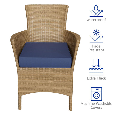 YENING navy 25x25 square cushion for roomy patio chairs and lounges