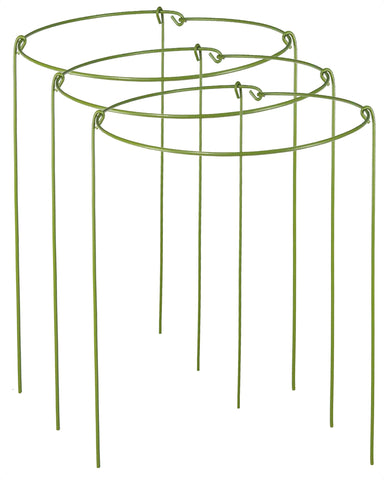 YEOAUM 3-pack plant stake set with green coating supports garden stability.