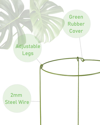 YEOAUM adjustable 3-leg stake adapts to plant height for flexible support.