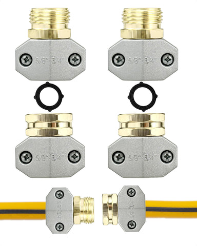 YEOAUM hose repair kit with aluminum fittings for leak-free 3/4 inch hoses.