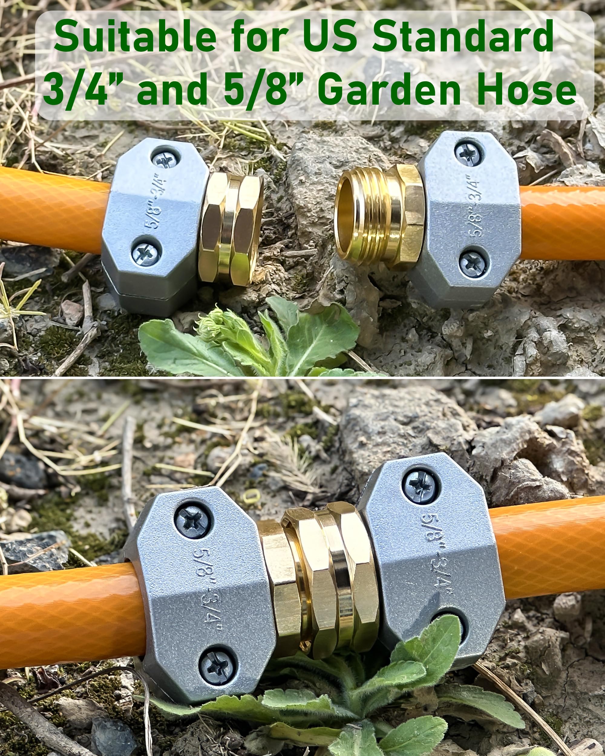 YEOAUM kit includes zinc alloy clamps for secure, rust-resistant hose connections.
