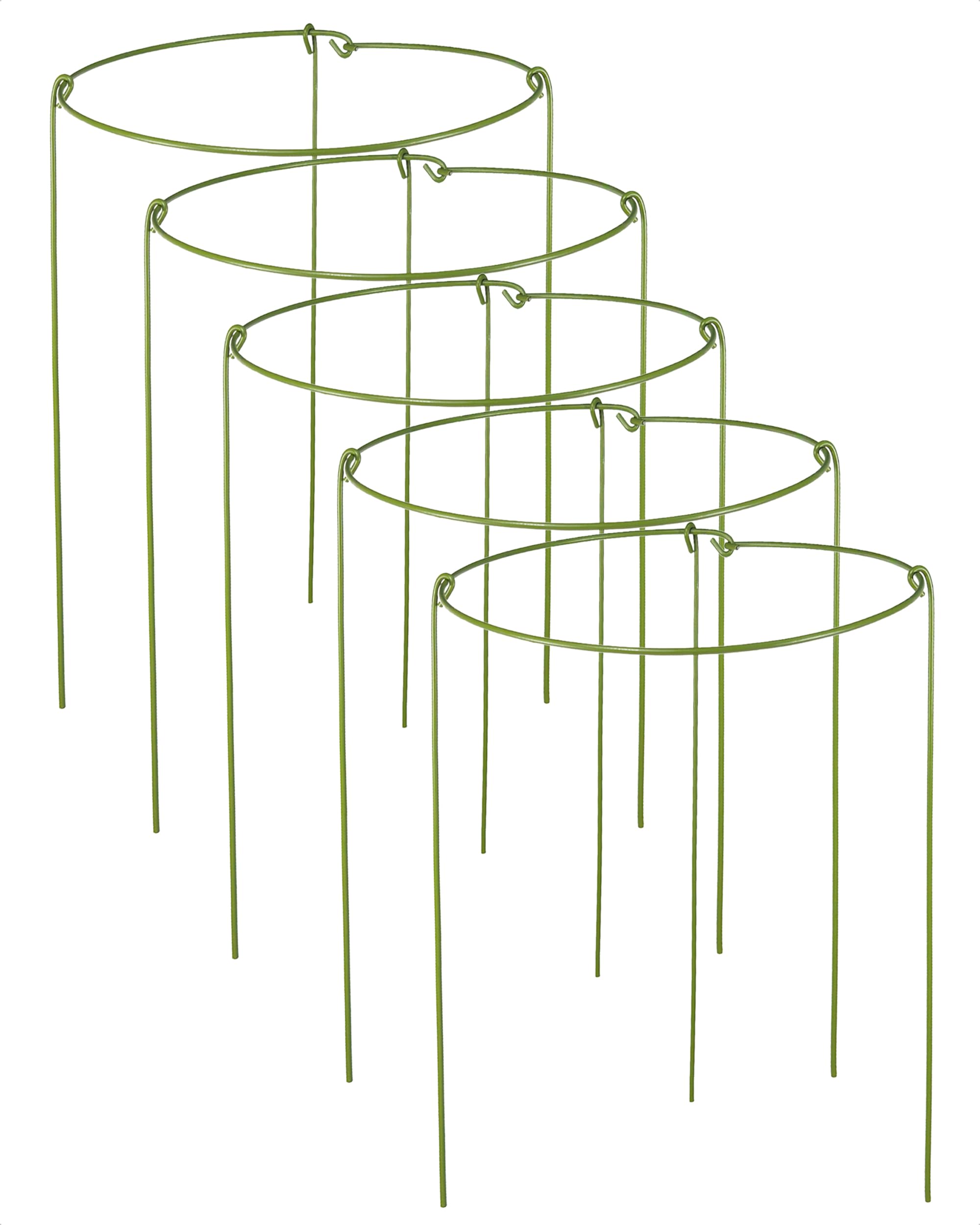 YEOAUM 5-pack plant stake set in garden supports delicate orchid stems.