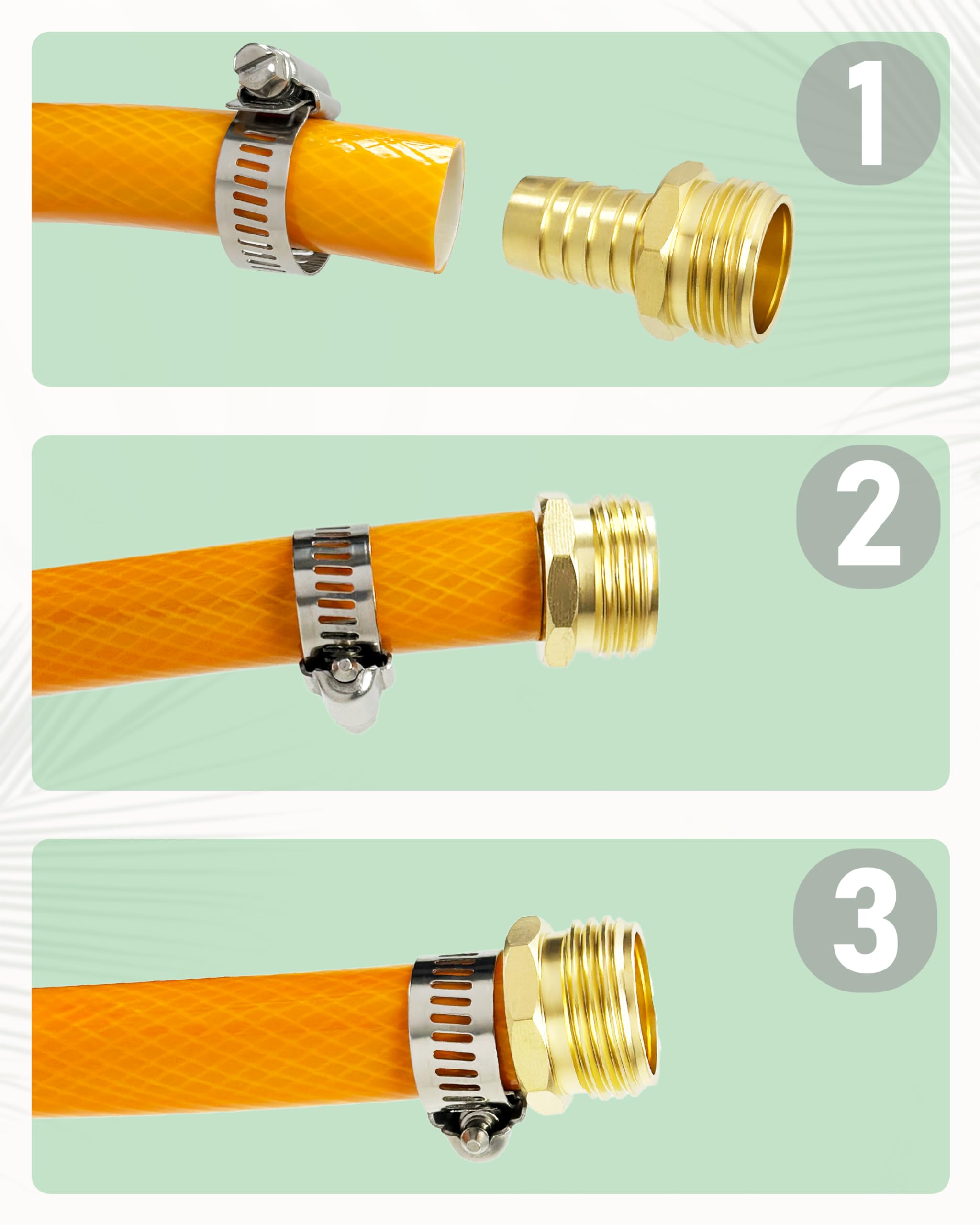 YEOAUM stainless steel clamps securing a durable hose connection