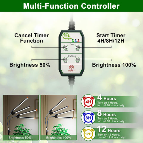 YEOLEH floor lamp grow light extended tripod reaches tall indoor plants.