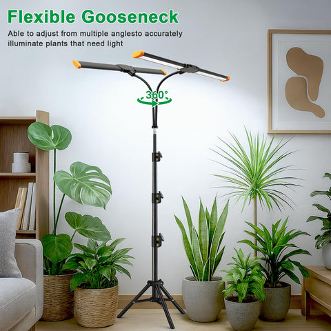 YEOLEH grow light with foldable heads saves space when not in use.