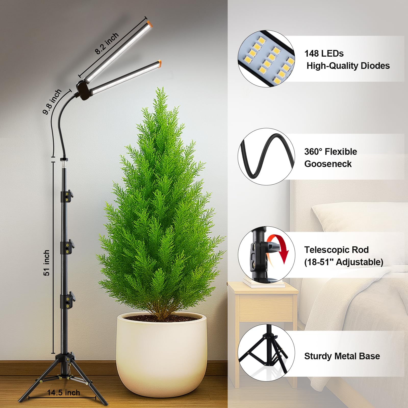 YEOLEH indoor garden use case for hydroponics and potted plants.