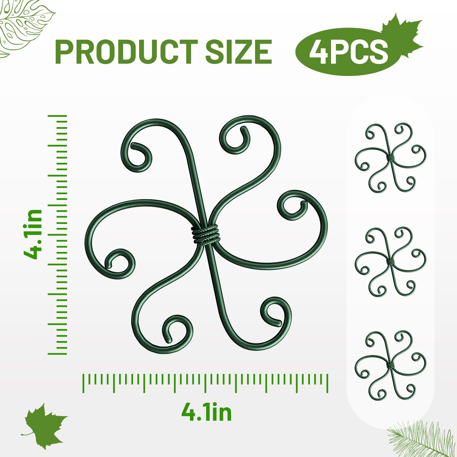 Yeomant green iron monstera-support-2 shows versatile stake setup for climbing indoor plants.