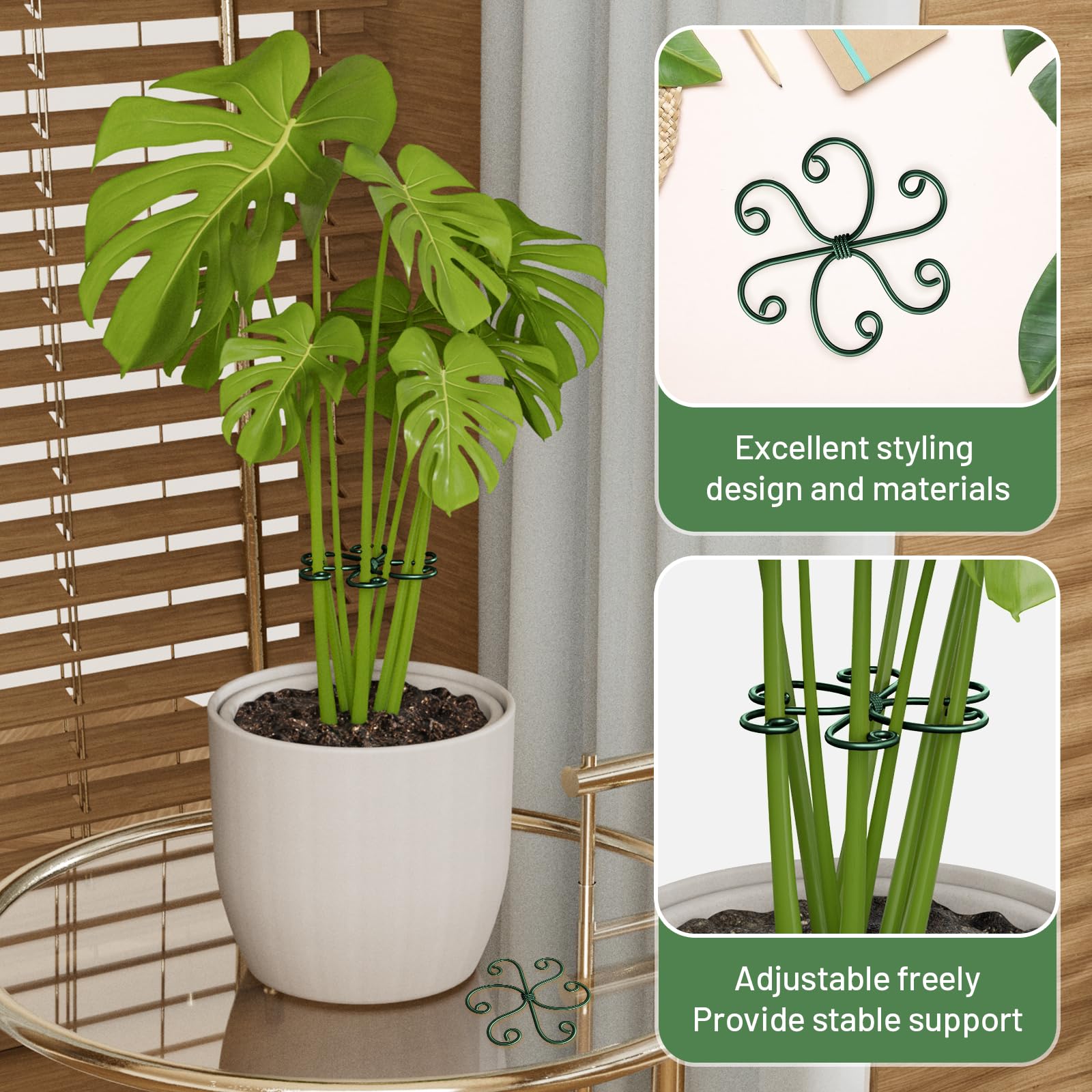 Yeomant turtle-shell-bamboo-clamp-set-1 secures delicate stems with gentle grip.
