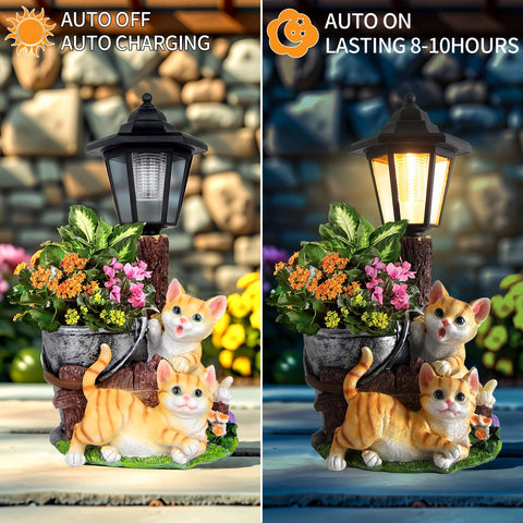 YEPOTUE solar lantern charges by day for evening ambience.
