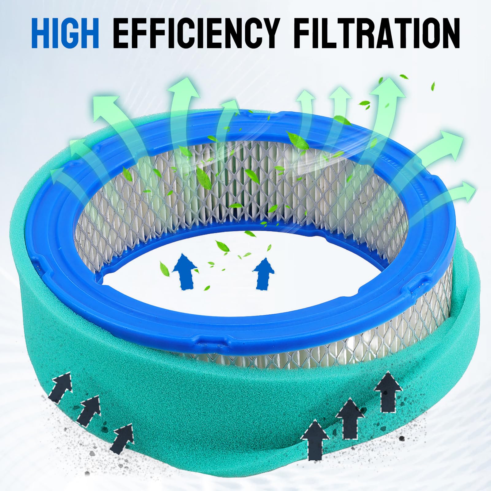 Yerbay air filter features a metal mesh guard to extend life.