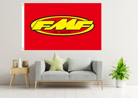 Yerchic FMF flag single-sided print, bold colors ideal for wall display.