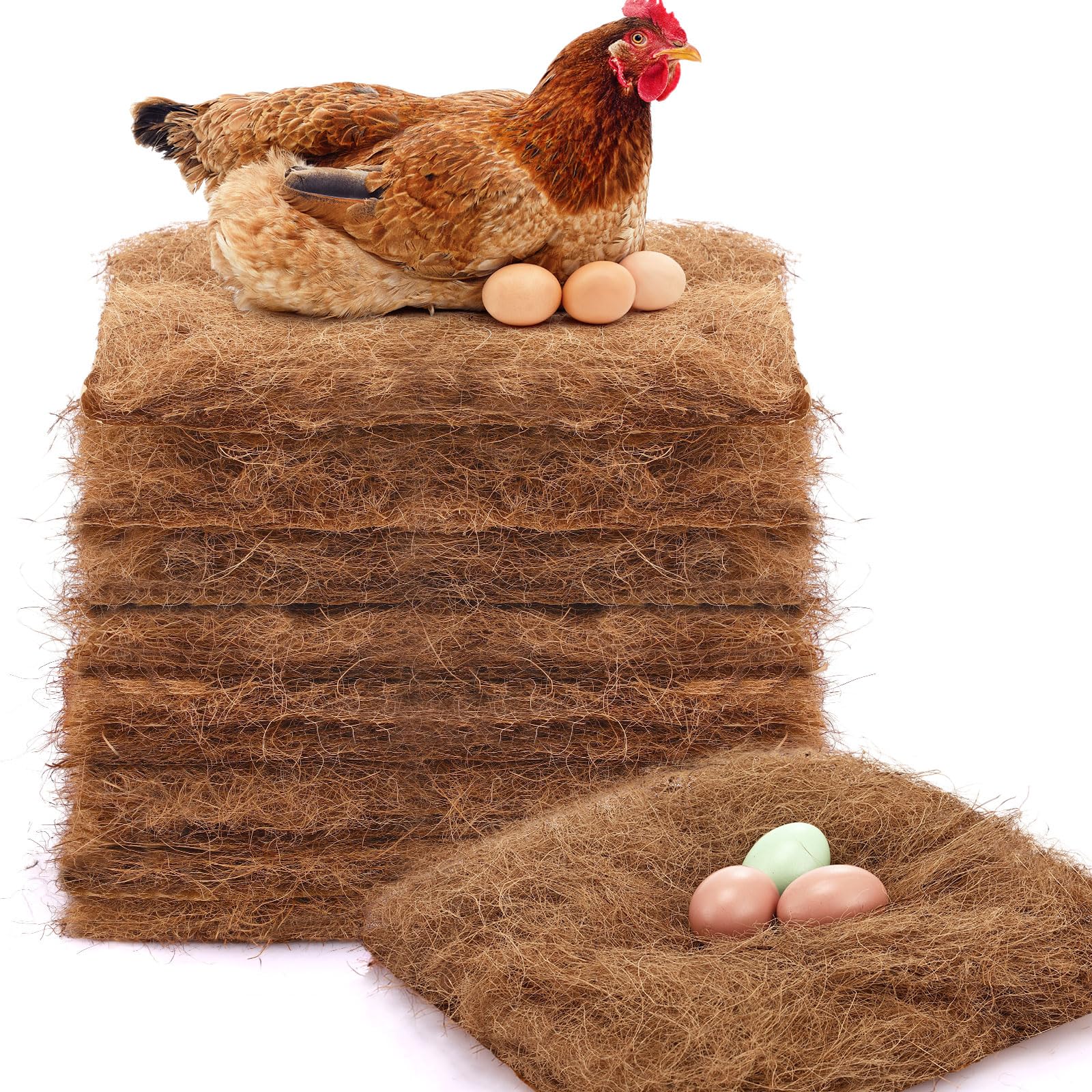 Yerliker chicken nest pad 3-pack cushions eggs for safer collection.