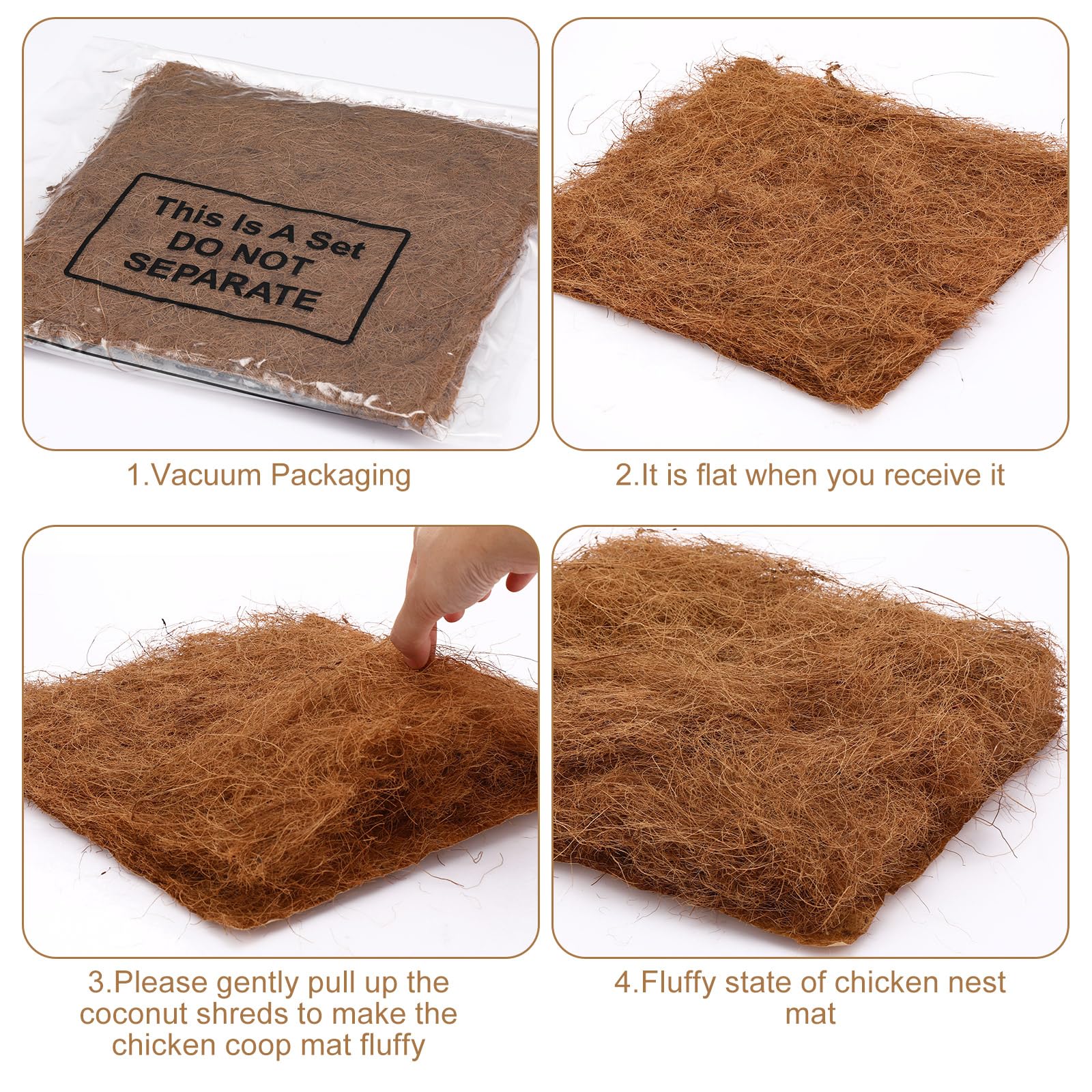 Yerliker nesting pad behind-eggs supports placement and keeps eggs clean.