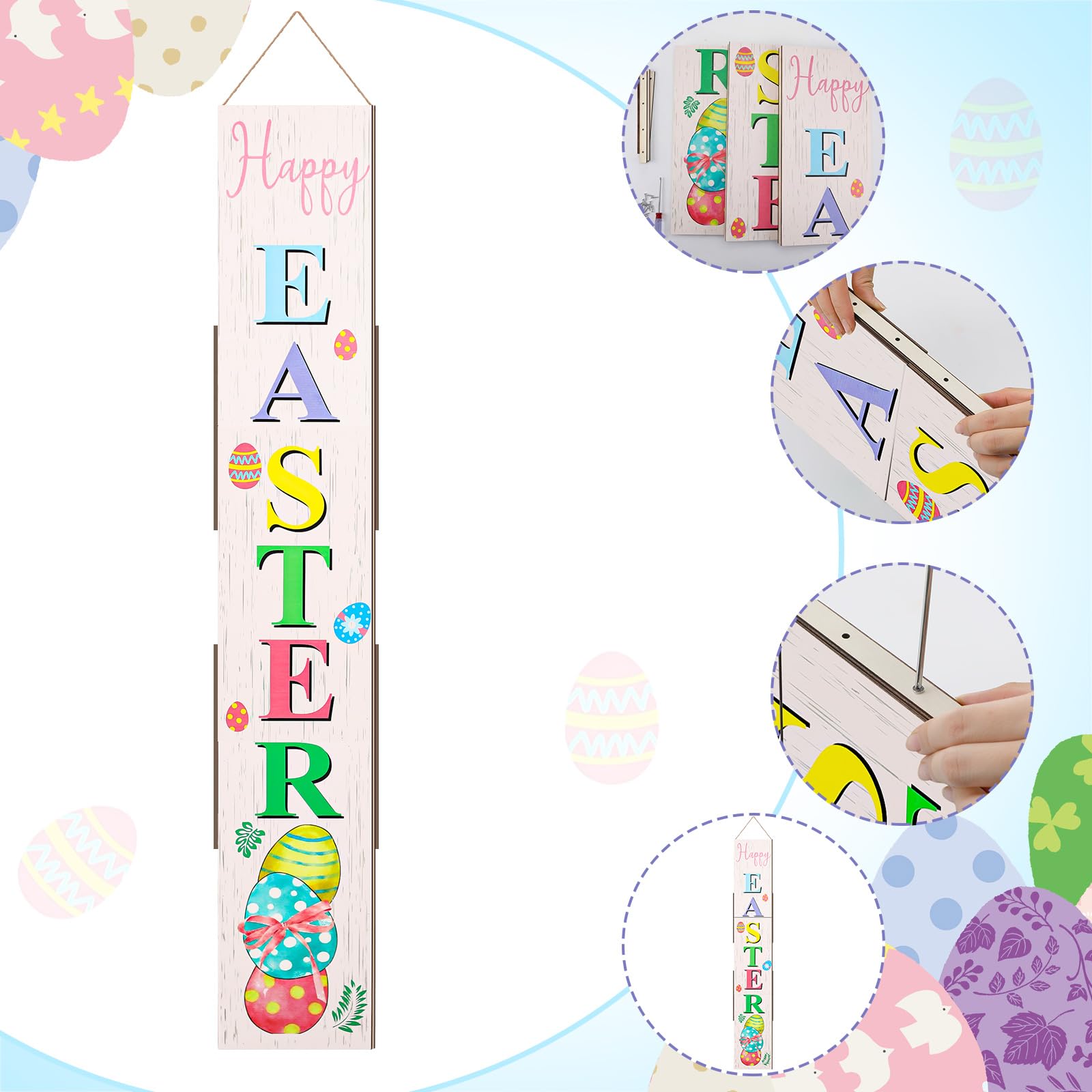 Yerliker 47.24 x 7.87 inch wooden sign designed for porches.