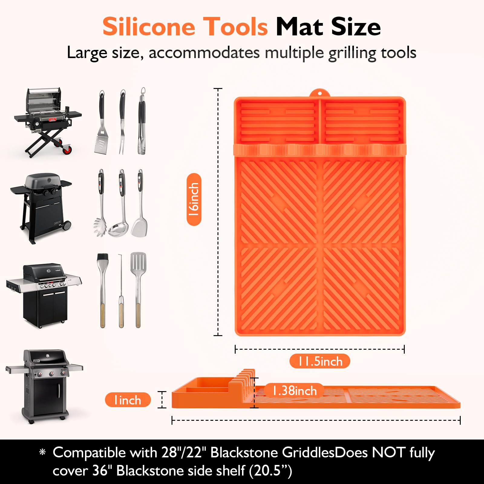 YESCOO mat heat-resistant for outdoor grilling and high temp cooking