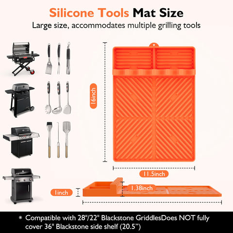 YESCOO mat heat-resistant for outdoor grilling and high temp cooking