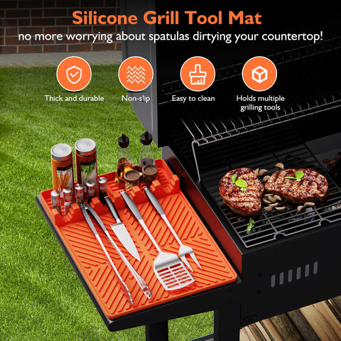 YESCOO silicone mat raised edge contains drips and spills