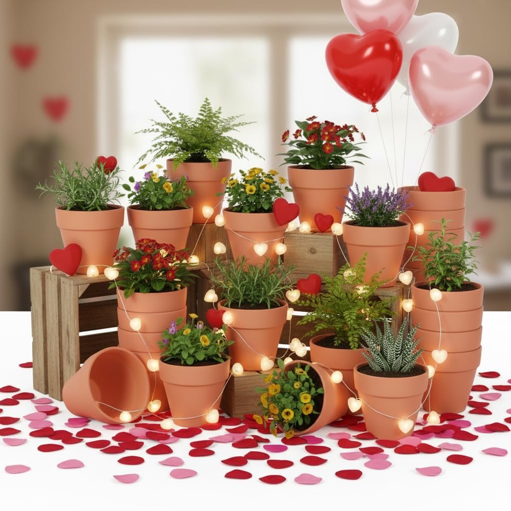 YESIACE terracotta pot on windowsill with herbs, ideal indoor planting.