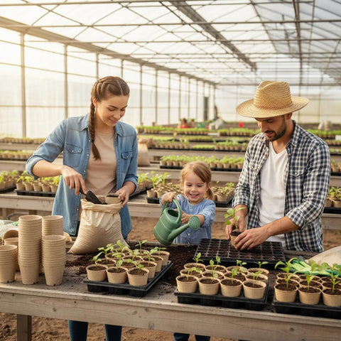 YESIACE peat pots absorb moisture naturally, helping even seedling growth