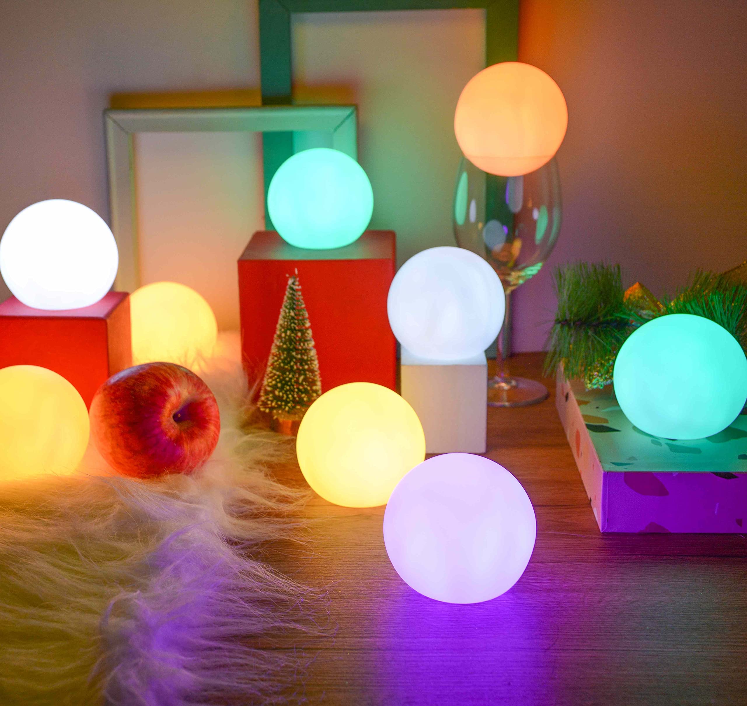 YESIE 4-pack rechargeable pool lights orb 3 inch glowing for night swims