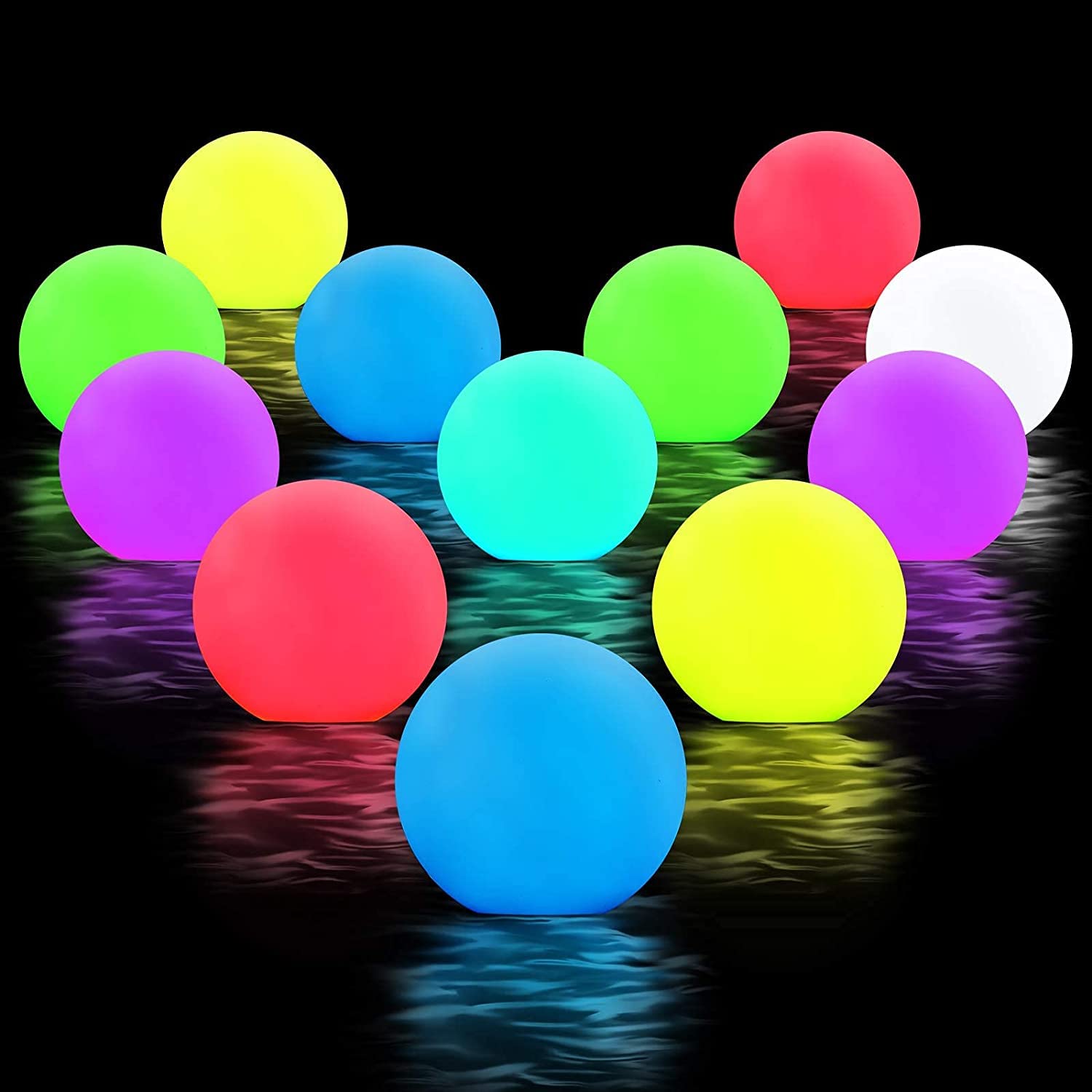 YESIE floating LED orb light in pool for mood lighting