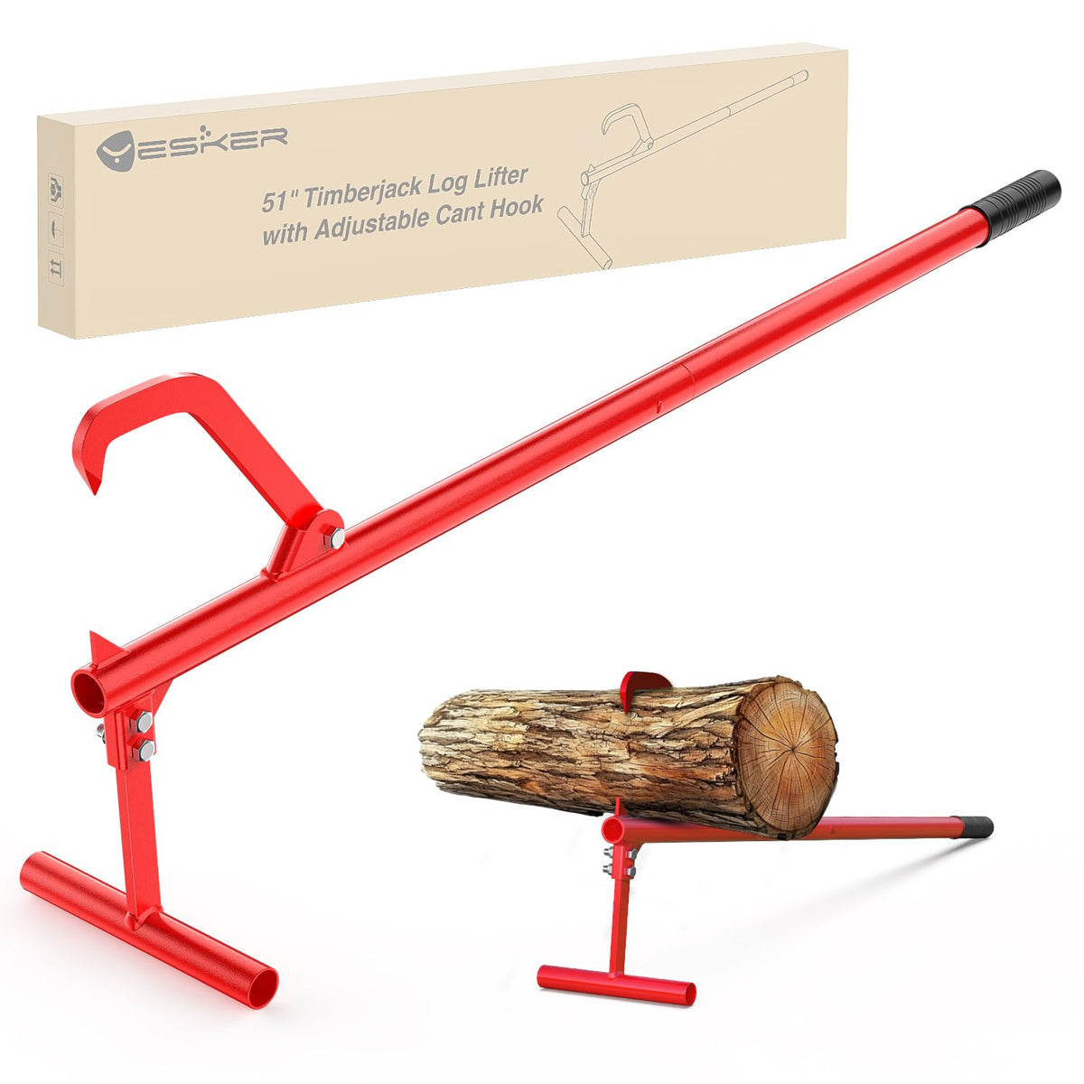 Yesker 51inch cant-hook grips logs for easier lifting and rolling.