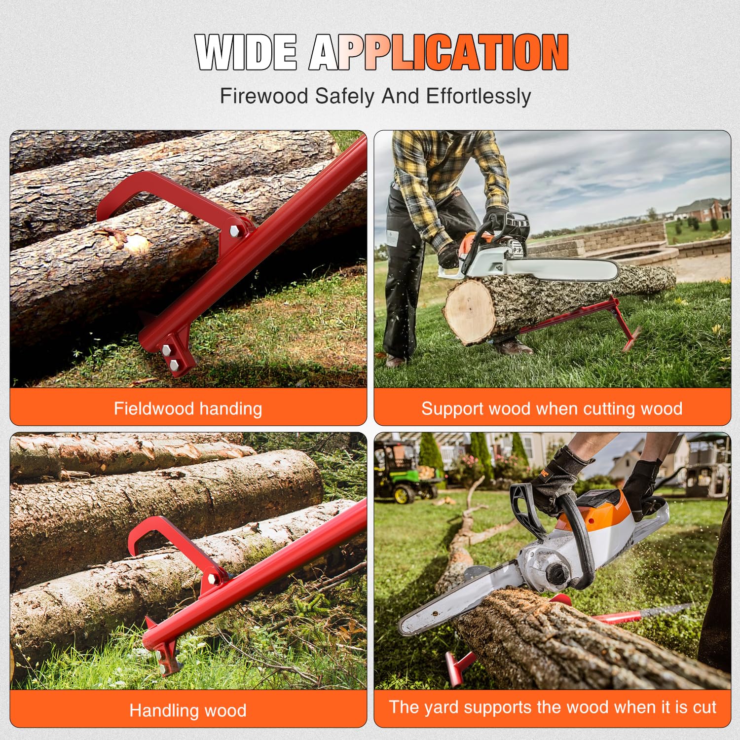 Yesker tool supports yard work, lumber handling, and firewood prep.
