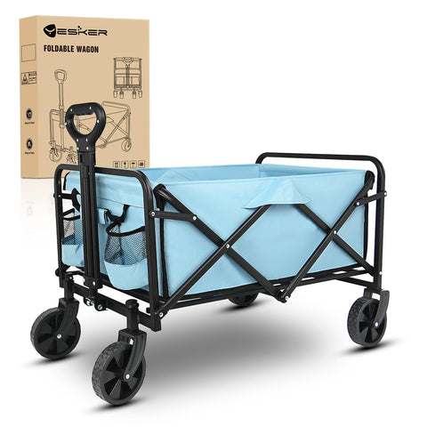 Yesker Foldable Wagon folding mechanism enables compact storage.