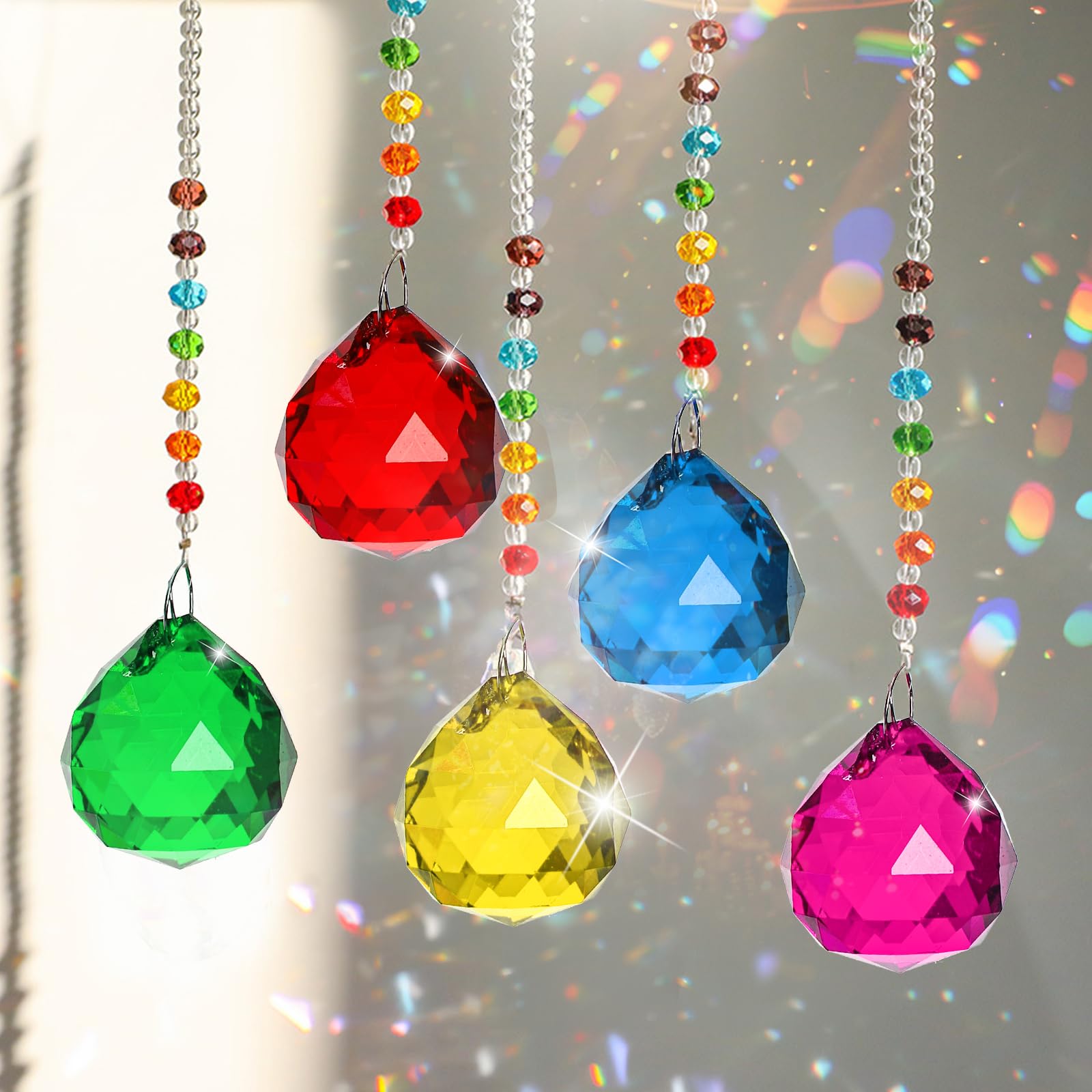 Yesland multicolor crystal balls brighten Christmas trees and home windows