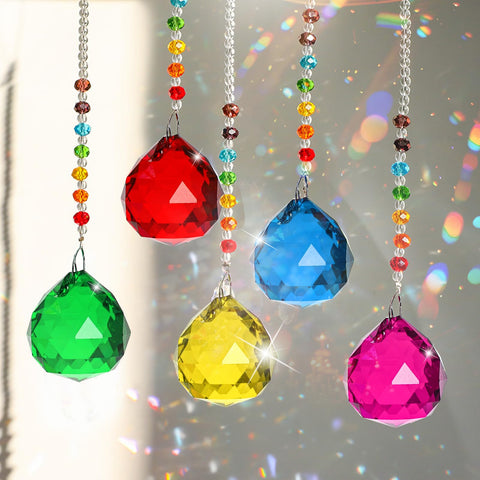 Yesland multicolor crystal balls brighten Christmas trees and home windows